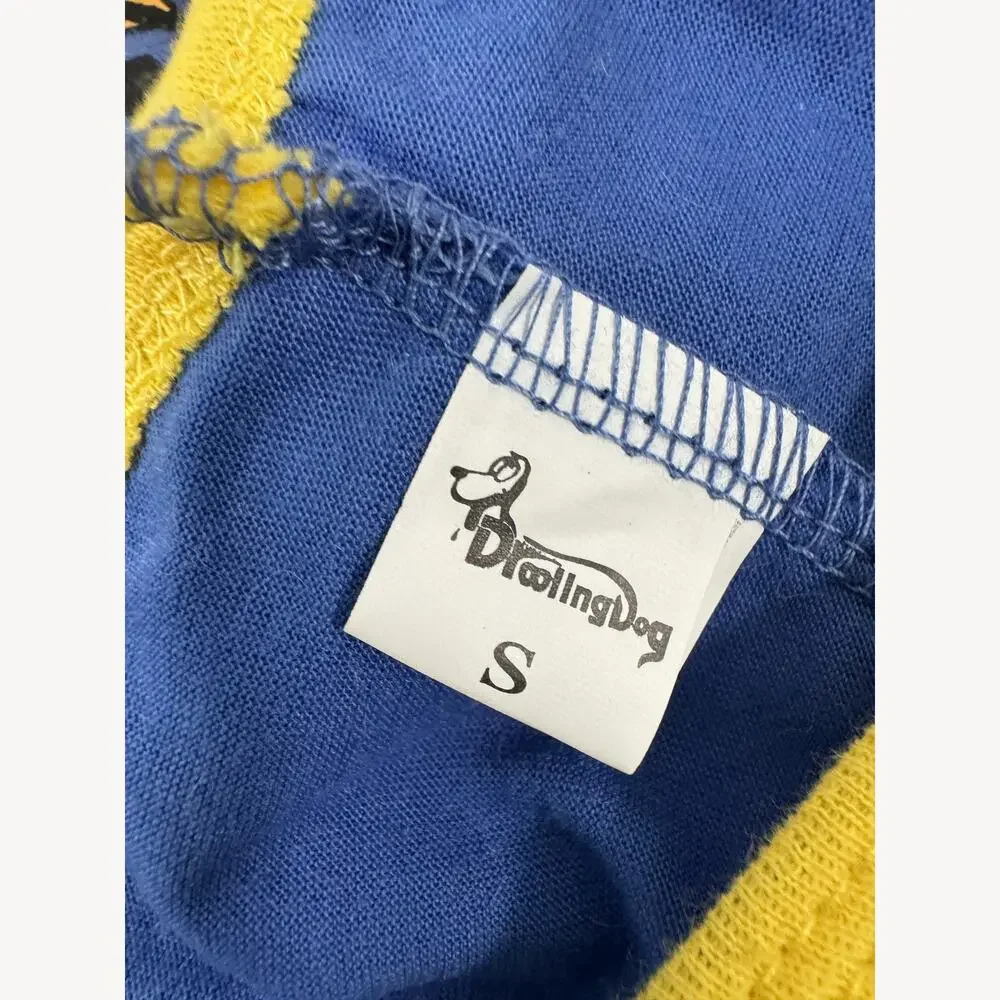 Pants Optional Funny Dog Tank Top Blue Yellow Size S Cute Pet Shirt Gift Summer